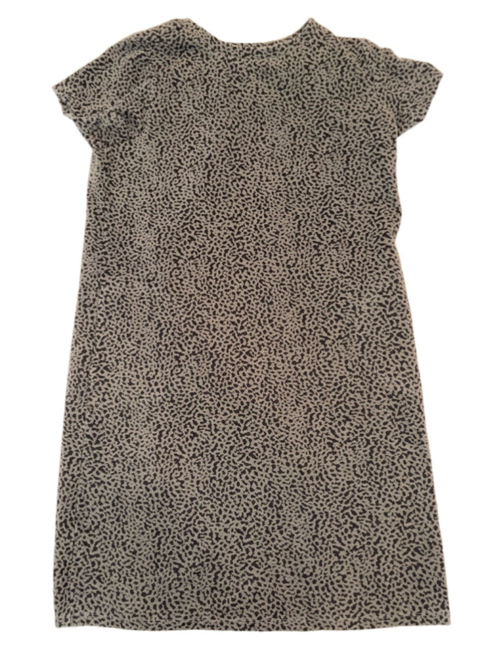 Women’s Large Cotton Blend Short Sleeve T Shirt Dress Gray Black. Animal Print
